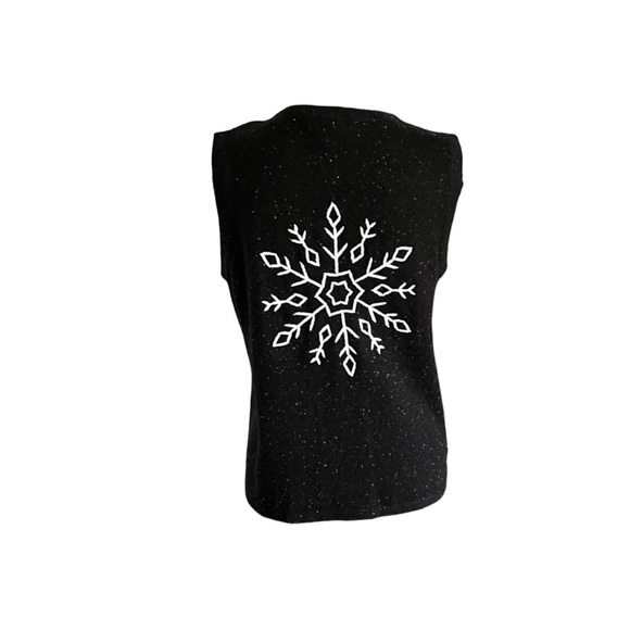 Vintage snowflake confetti, Breckenridge woolen sweater zip vest. Size PS - Picture 5 of 7